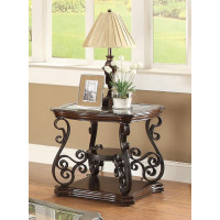 Coaster Furniture 702447 Sir Rawlinson End Table Deep Merlot and Clear